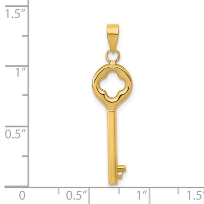 14K Gelbgold Poliert 3-d Key Charm