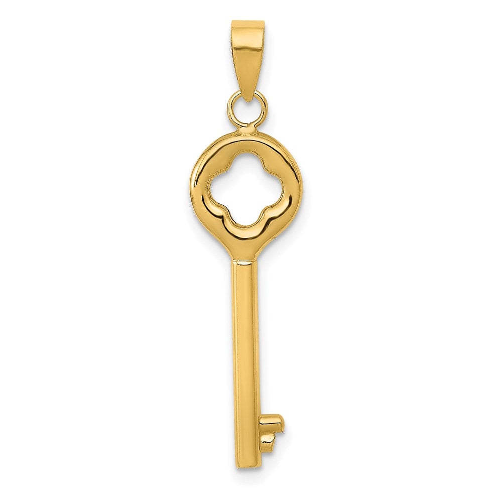 14K Gelbgold Poliert 3-d Key Charm