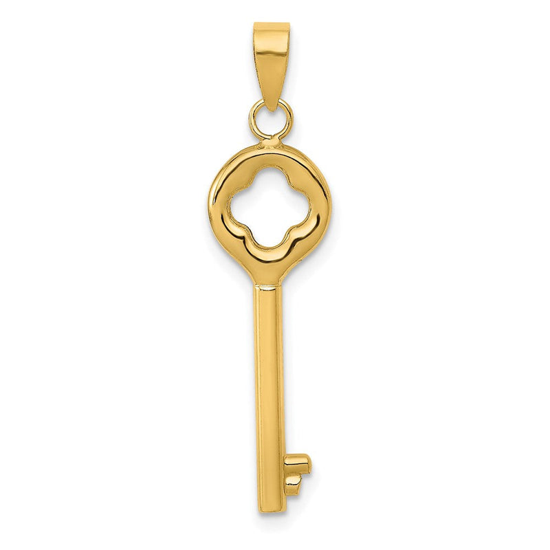 14K Gelbgold Poliert 3-d Key Charm