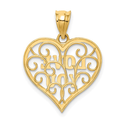 14K Gelb & Rhodium und Weiß Filigran Liebe You