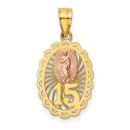 14K Bicolor 15 Guadalupe Anhänger