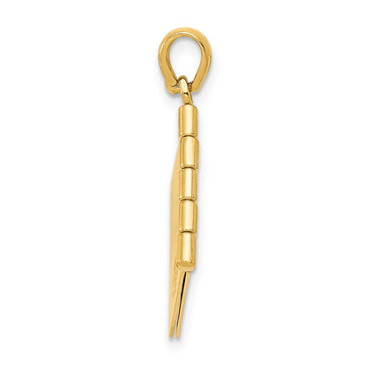 14K Bicolor-Gold beweglicher 3D-Anhänger „DEAREST MOM Buch“
