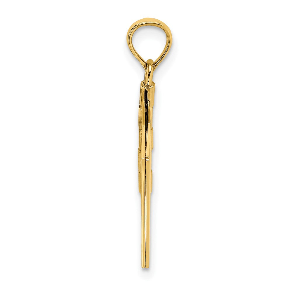 14K Bicolor-Gold 3D-emaillierter „LOVING GRANDMA“ Buch-Anhänger