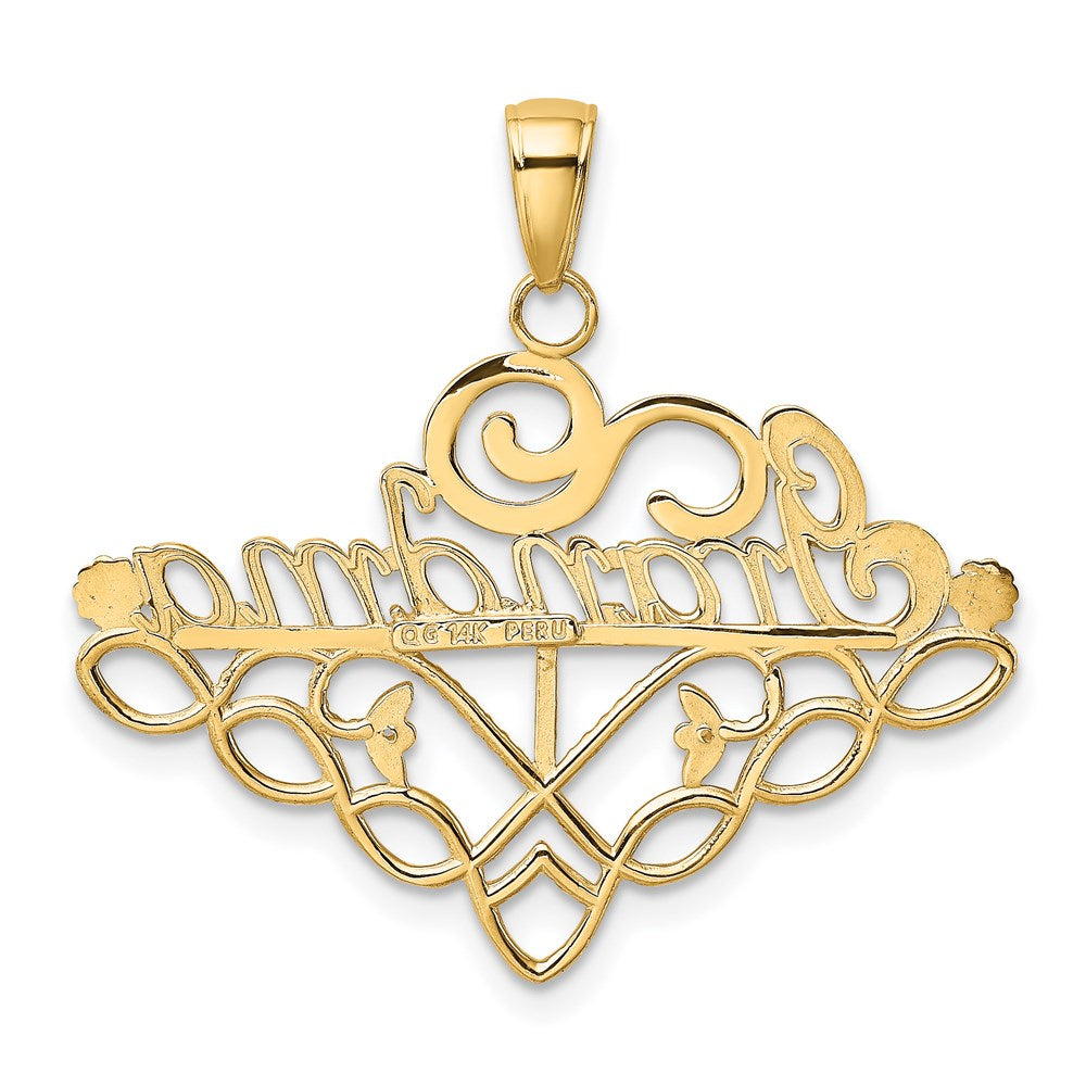 14K Gelbgold GRANDMA Geburtsstein-Charmhalter-Anhänger