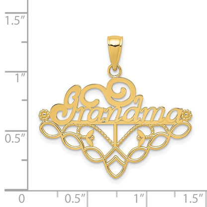 14K Gelbgold GRANDMA Geburtsstein-Charmhalter-Anhänger
