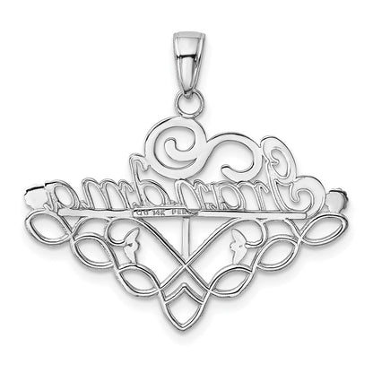 14K Weißgold Charm-Halter-Anhänger „OMA“ mit Geburtsstein