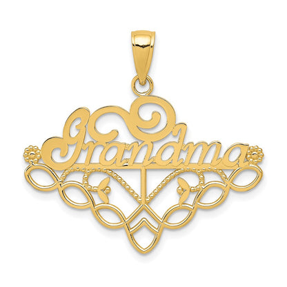 14K Gelbgold GRANDMA Geburtsstein-Charmhalter-Anhänger