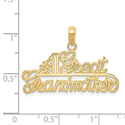 14K Gelbgold Charm „Nr. 1 Urgroßmutter“