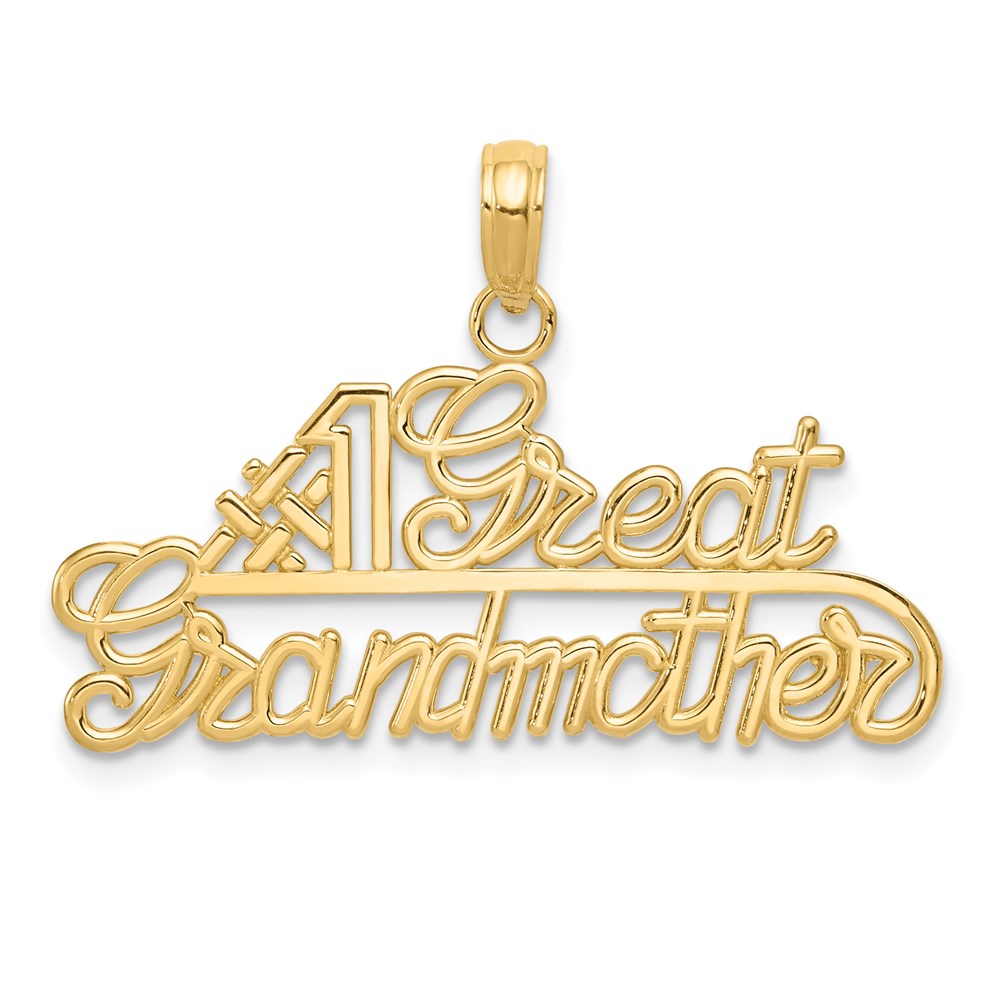 14K Gelbgold Charm „Nr. 1 Urgroßmutter“