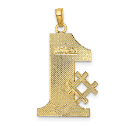 14K Gelbgold "#1 DAD"-Charm