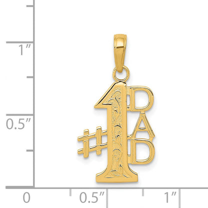 14K Gelbgold #1 Dad Charm