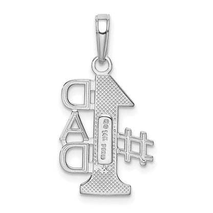 14K Weißgold #1 Dad Charm