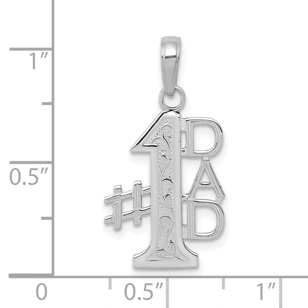14K Weißgold #1 Dad Charm