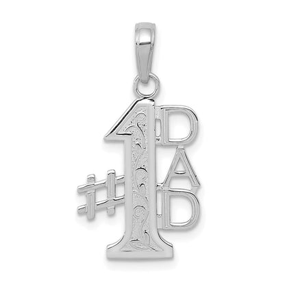 14K Weißgold #1 Dad Charm