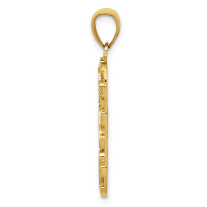 14K Gelbgold DAD Gold-Nugget-Hundemarken-Anhänger