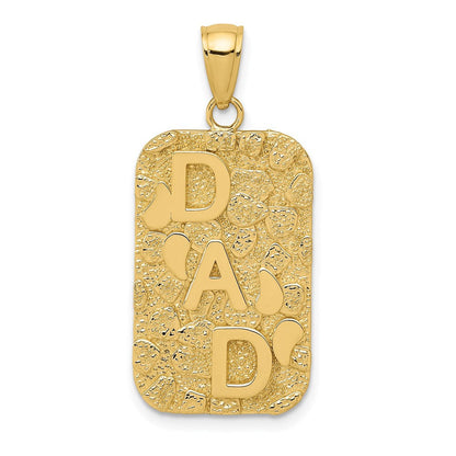14K Gelbgold DAD Gold-Nugget-Hundemarken-Anhänger