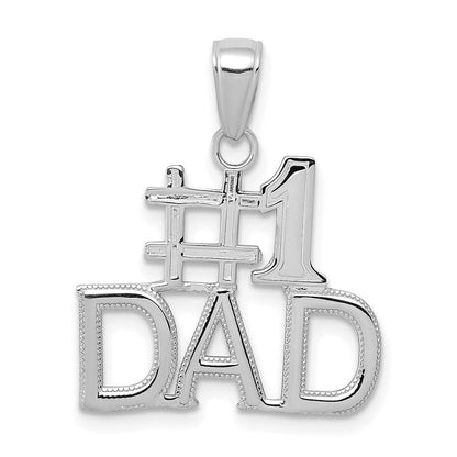 14K Weißgold #1 Dad Charm