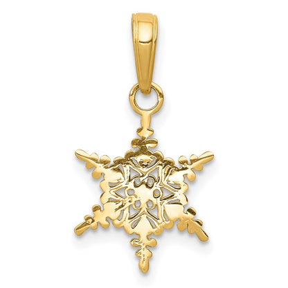 14K Gelbgold Klein Schneeflocke Anhänger