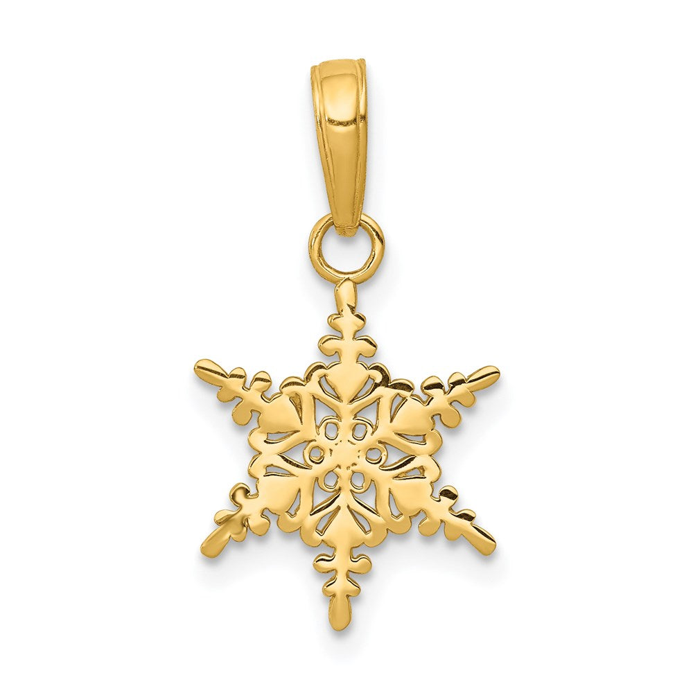 14K Gelbgold Klein Schneeflocke Anhänger