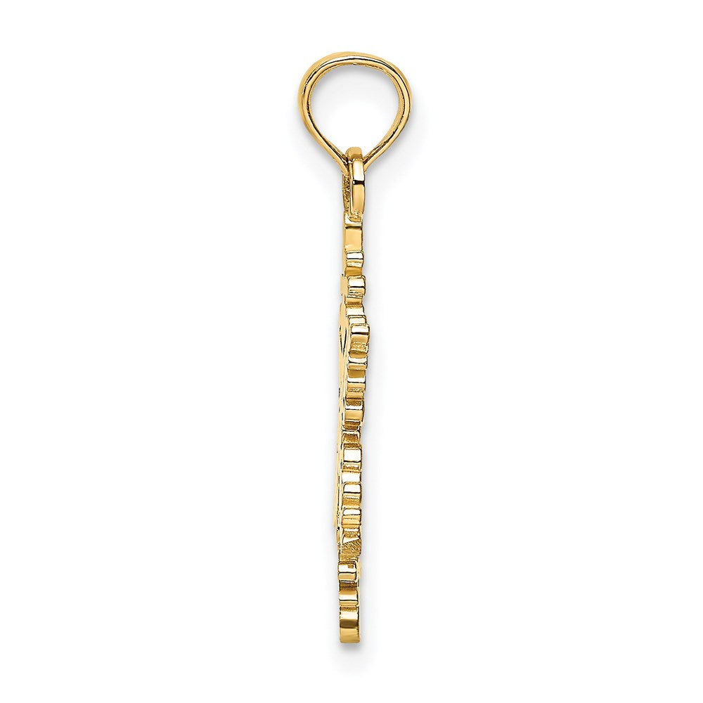 14K Gelbgold Poliert Schneeflocke Charm