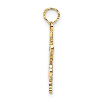 14K Gelbgold Poliert Schneeflocke Charm