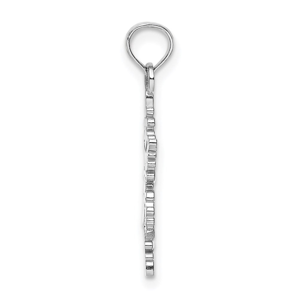 14K Weißgold Poliert Schneeflocke Charm