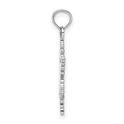 14K Weißgold Poliert Schneeflocke Charm