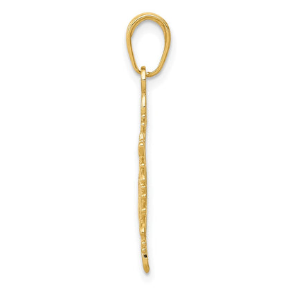 14K Gelbgold Schneeflocke Anhänger