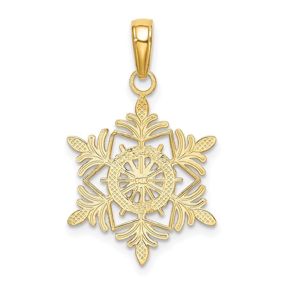 14K Gelbgold Schneeflocke Anhänger