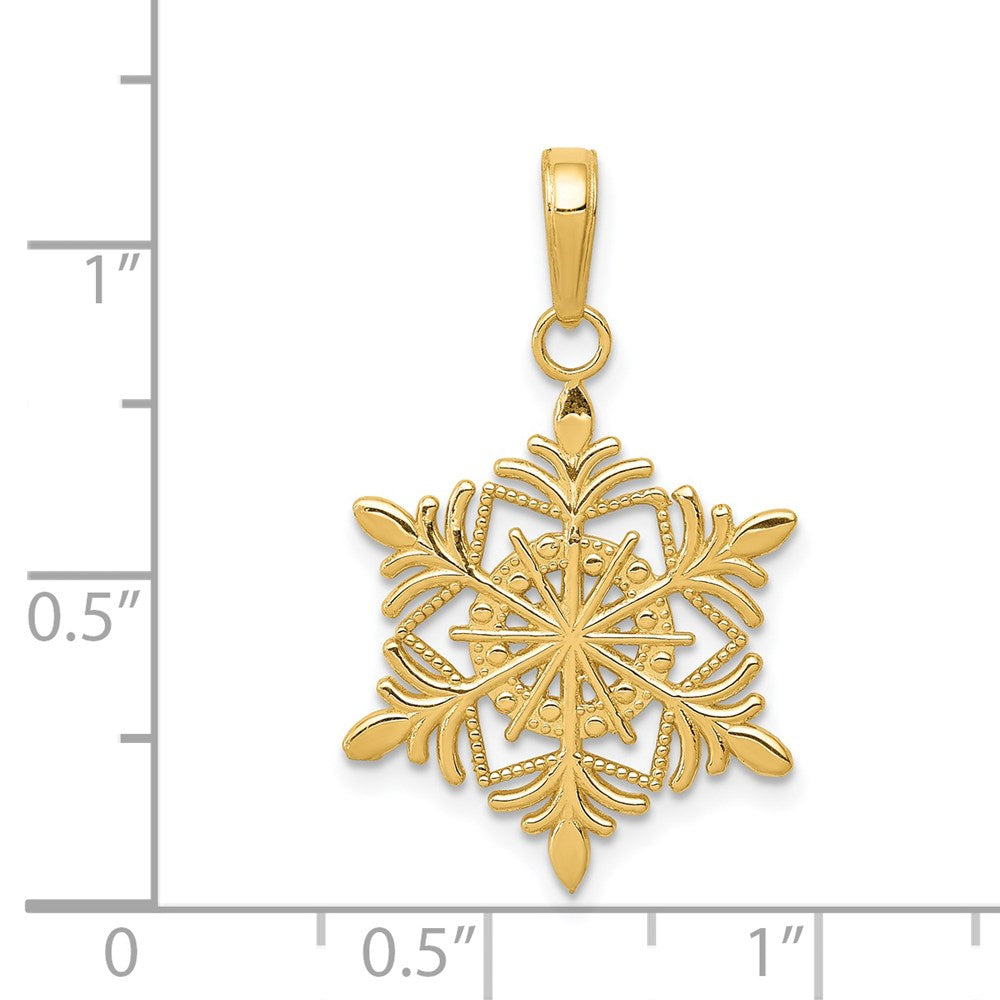 14K Gelbgold Schneeflocke Anhänger