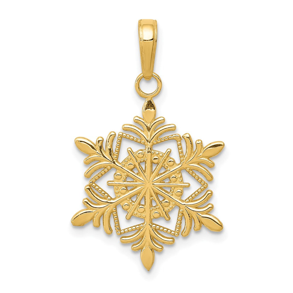 14K Gelbgold Schneeflocke Anhänger