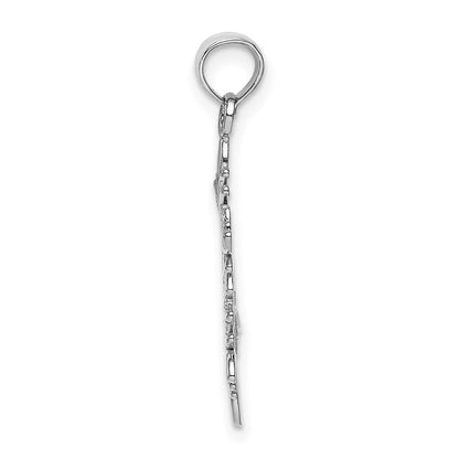 14K Weißgold Schneeflocke Anhänger