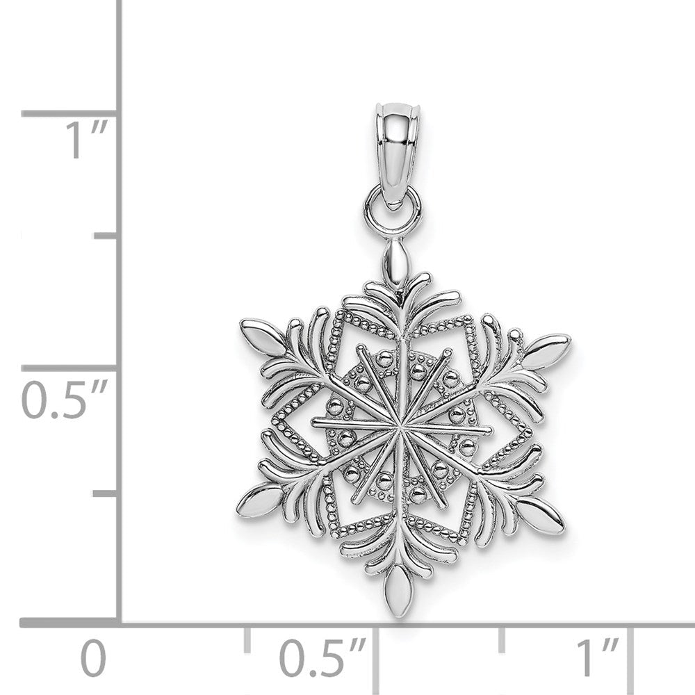 14K Weißgold Schneeflocke Anhänger