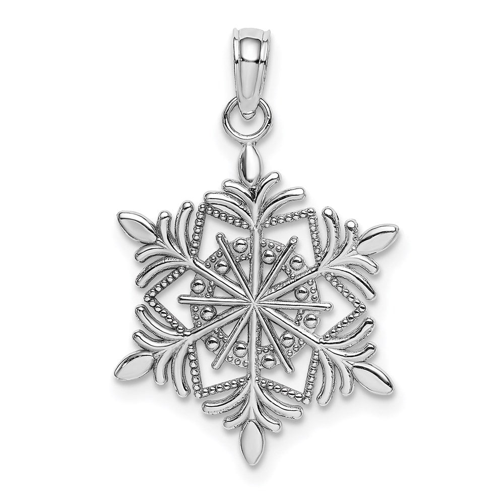14K Weißgold Schneeflocke Anhänger