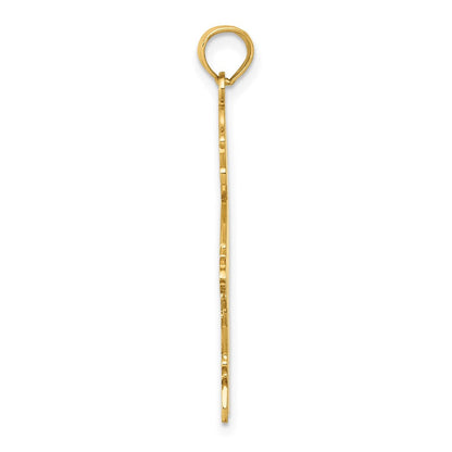 14K Gelbgold Flacher Gravierbarer Jungen-Charm