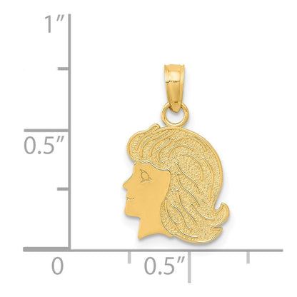 14K Gelbgold Mädchen Charm
