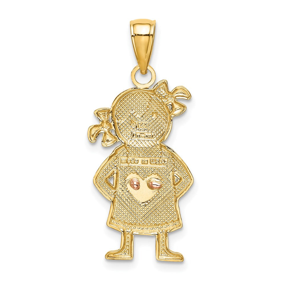 14k Bicolor Gold Gelb- und Roségold mit Rhodium Mädchen-Anhänger