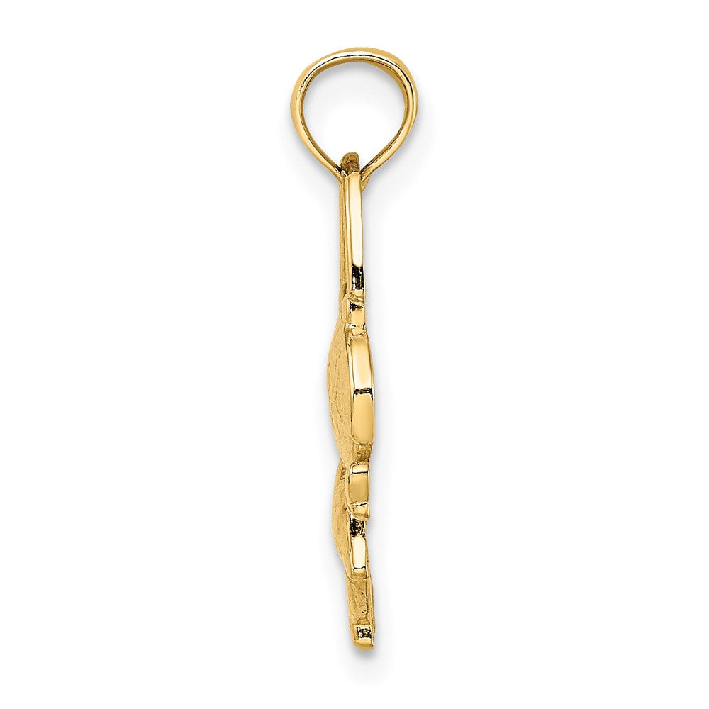 14K Gelbgold Mädchen mit Jump Kordel Charm