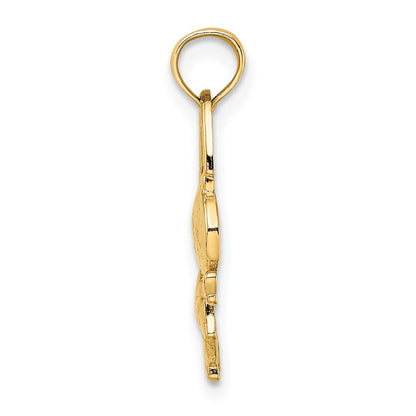 14K Gelbgold Mädchen mit Jump Kordel Charm