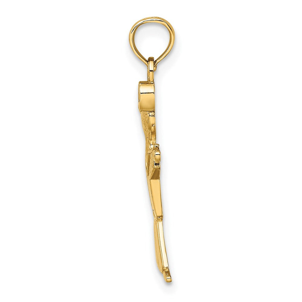 14K Gelbgold Poliert Full Body Junge Charm