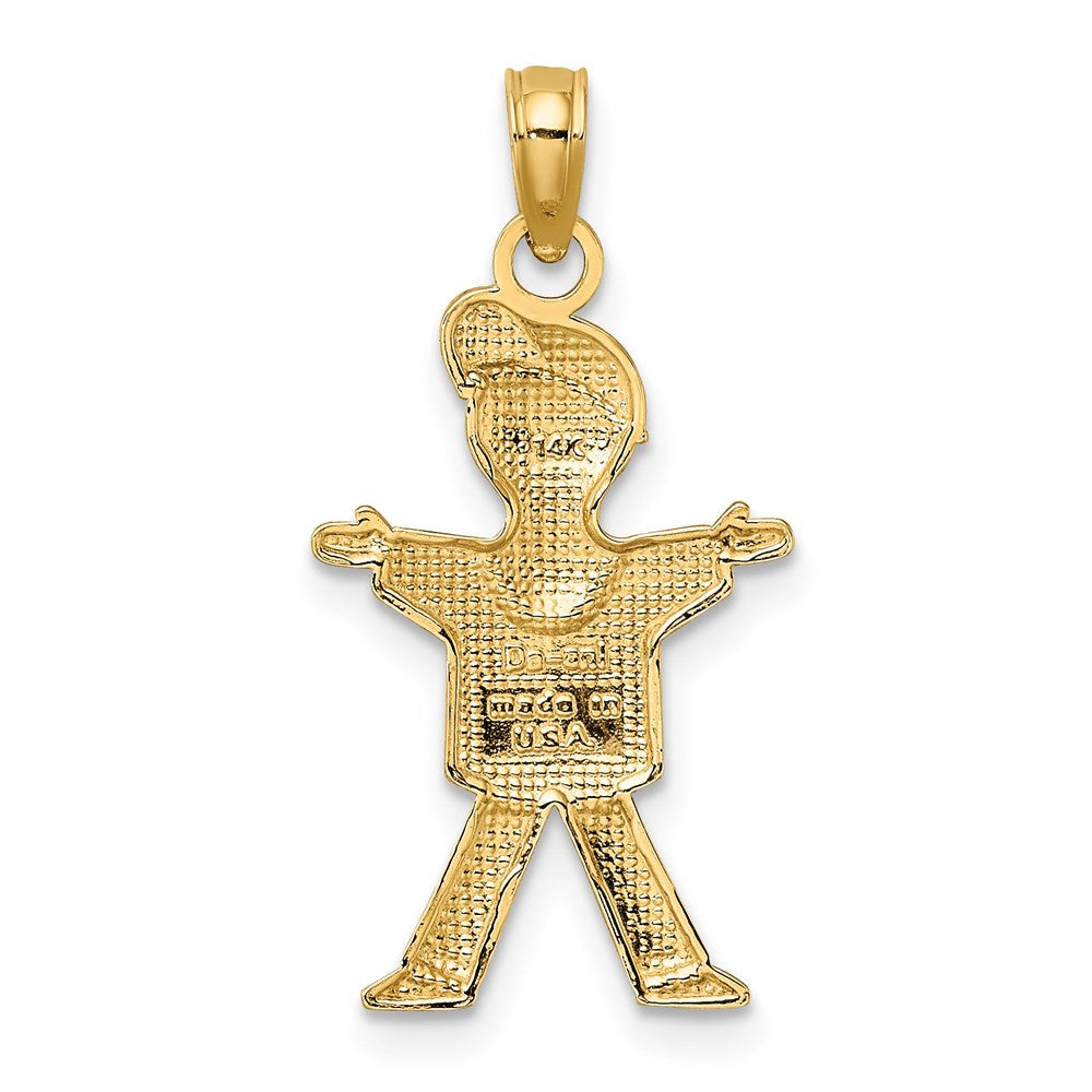 14K Gelbgold Poliert Full Body Junge Charm