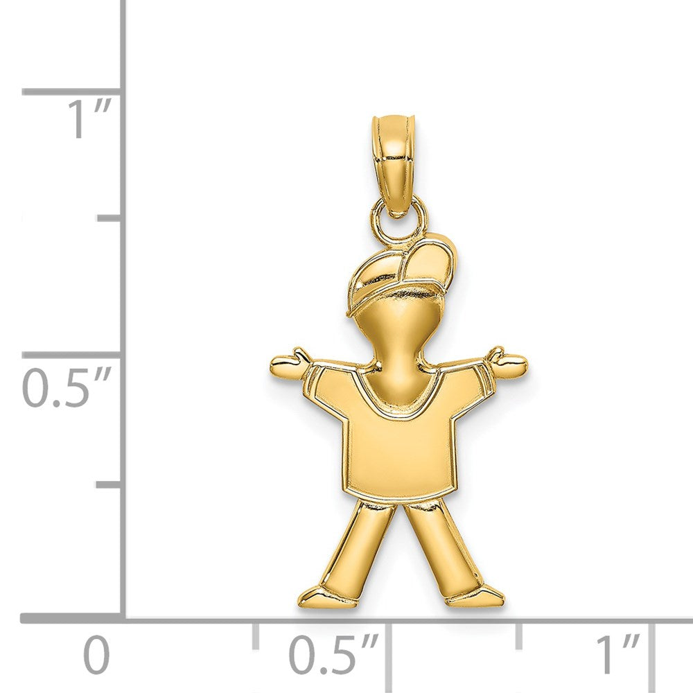14K Gelbgold Poliert Full Body Junge Charm