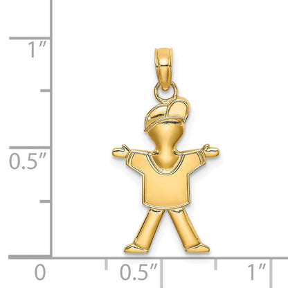 14K Gelbgold Poliert Full Body Junge Charm