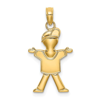 14K Gelbgold Poliert Full Body Junge Charm