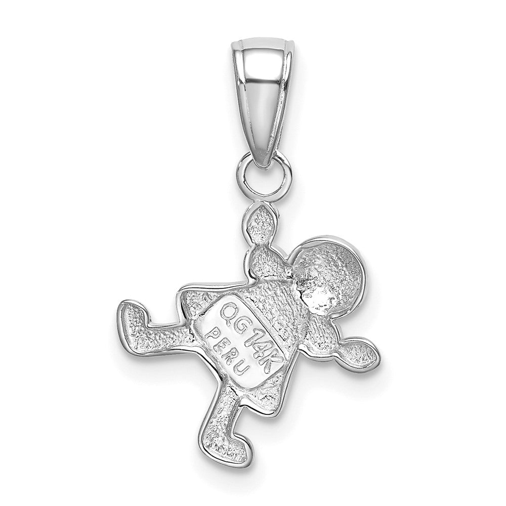 14K Weißgold Little Mädchen Charm