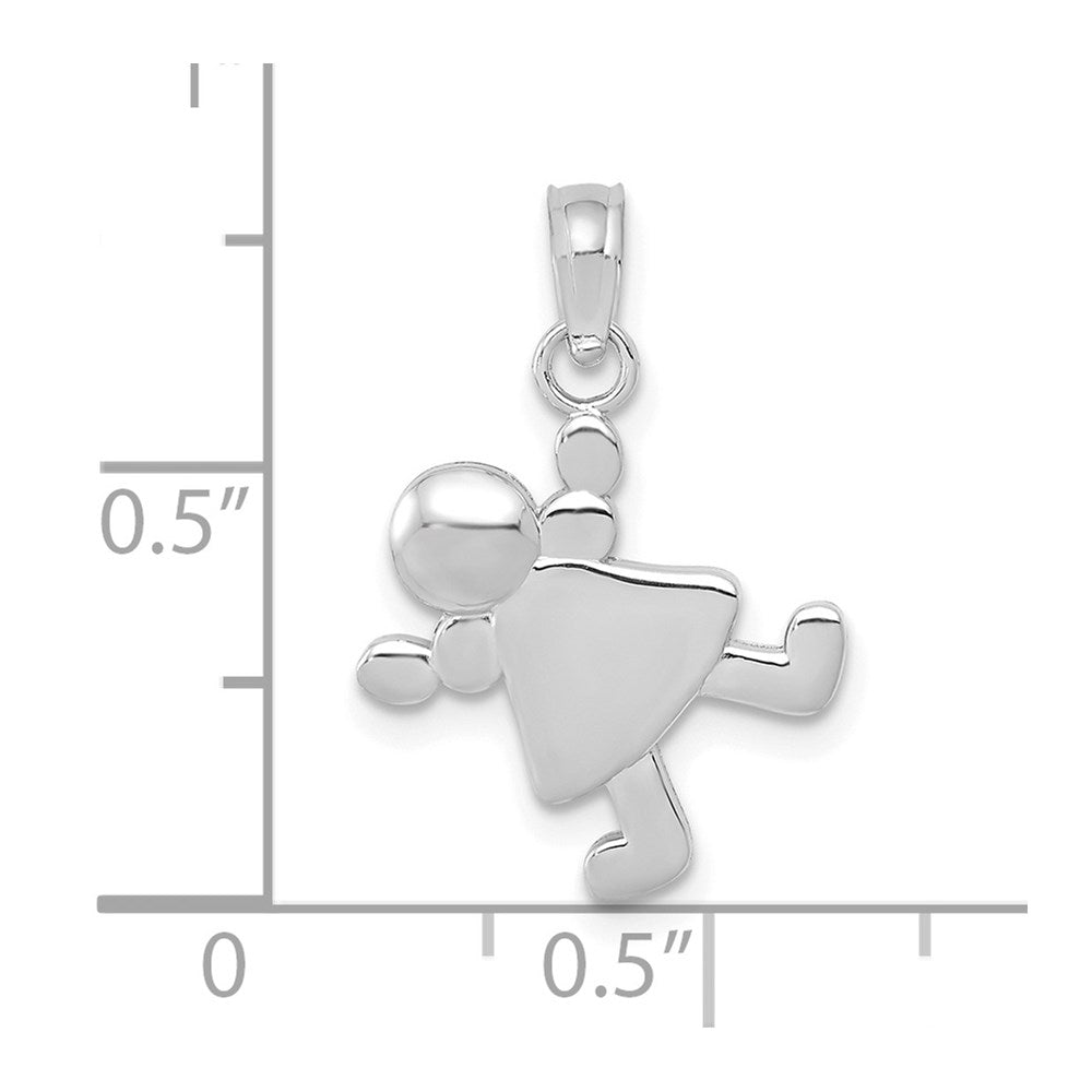 14K Weißgold Little Mädchen Charm