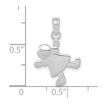 14K Weißgold Little Mädchen Charm