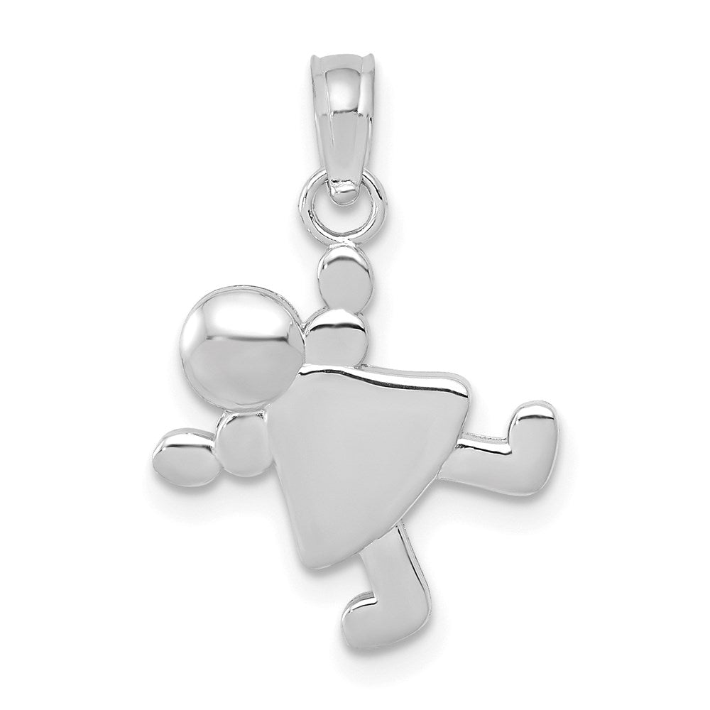 14K Weißgold Little Mädchen Charm