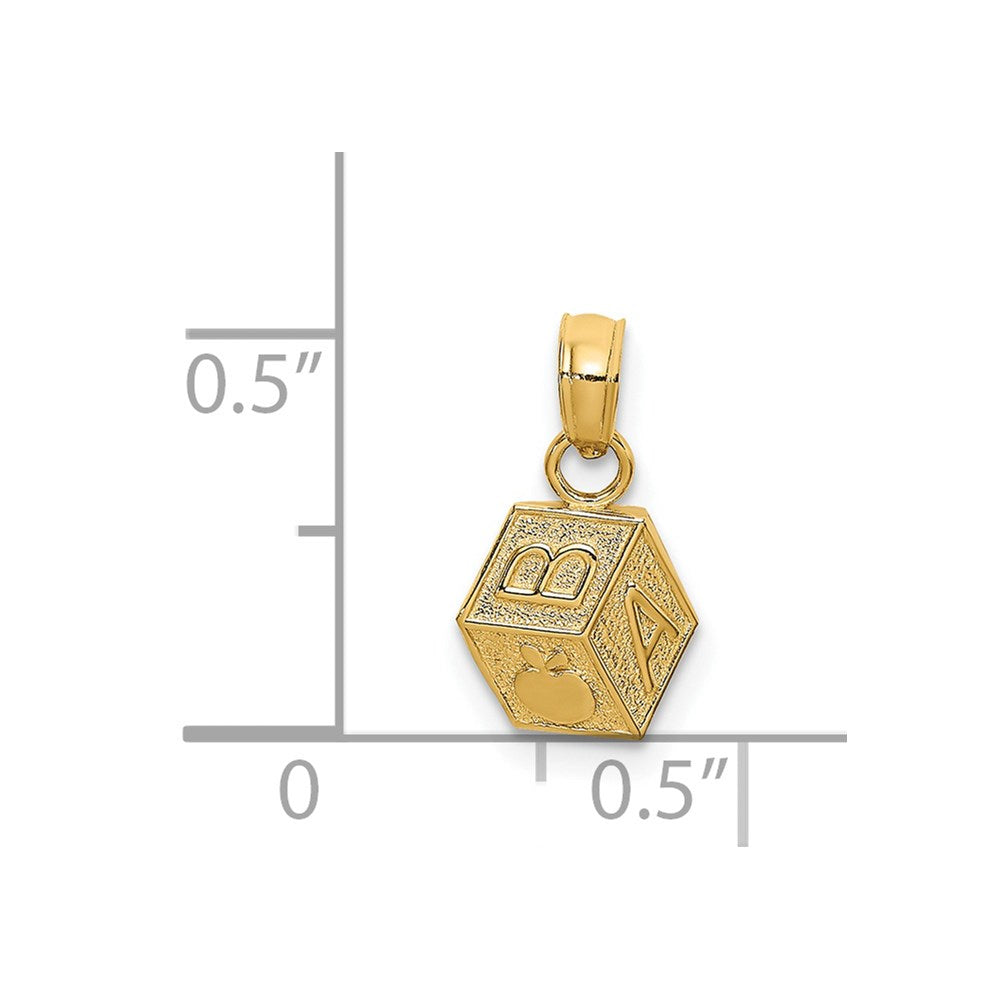 14K Gelbgold Baby Block Charm