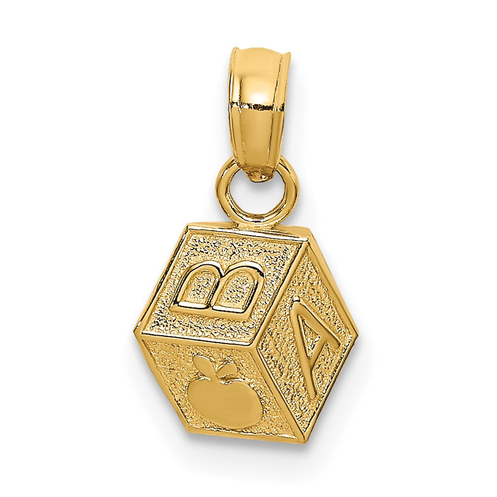 14K Gelbgold Baby Block Charm